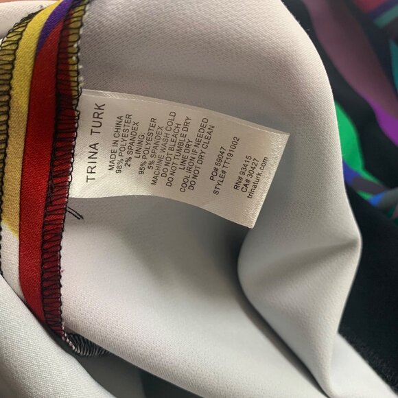 Trina Turk High Neck Sleeveless Dress Size 4 Multicolor Abstract Print Polyester - Picture 6 of 8